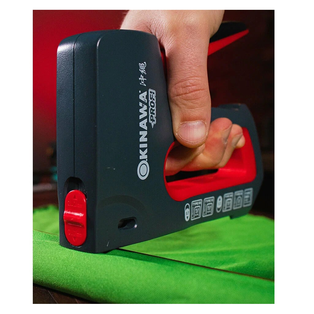 Степлер Okinawa 2365 PROFI, 5 в 1, алюминиевый корпус, регулировка силы удара