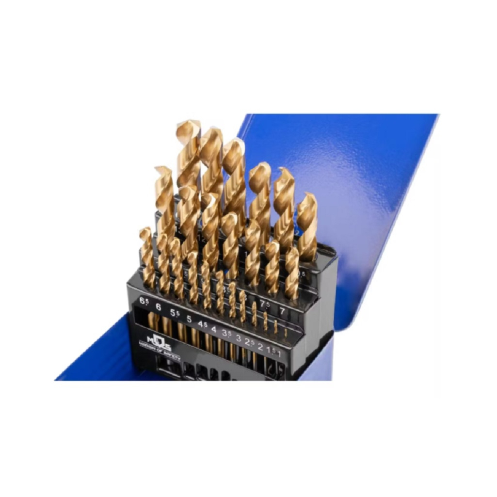 Набор сверл по металлу Mos 35745М, HSS, металлический бокс, в упаковке 25 штук