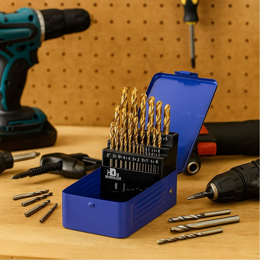 Набор сверл по металлу Mos 35745М, HSS, металлический бокс, в упаковке 25 штук