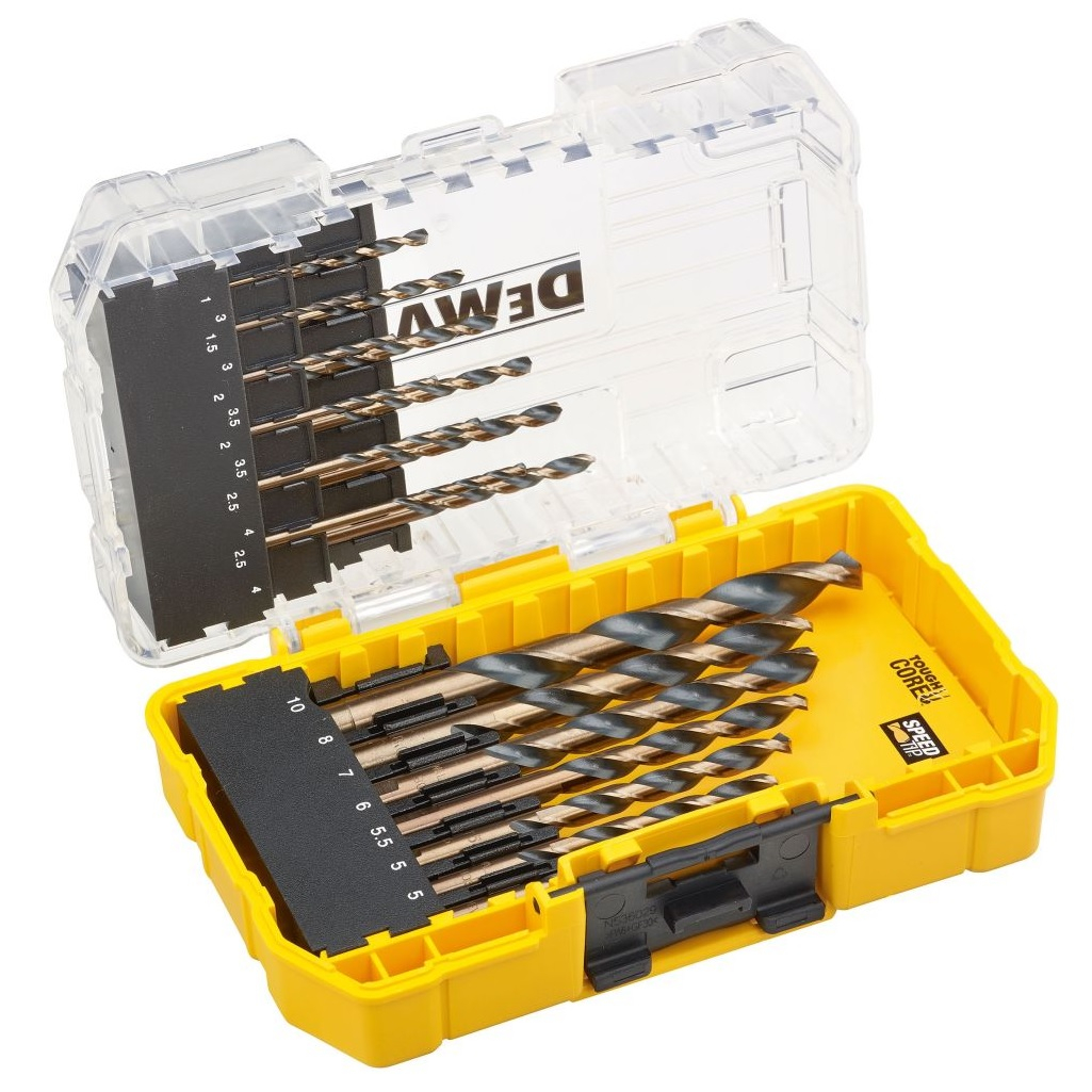 Набор сверл по металлу DeWalt BLACK&GOLD DT70728POS-QZ, спиральные, трехгранный хвостовик, в упаковке 19 штук