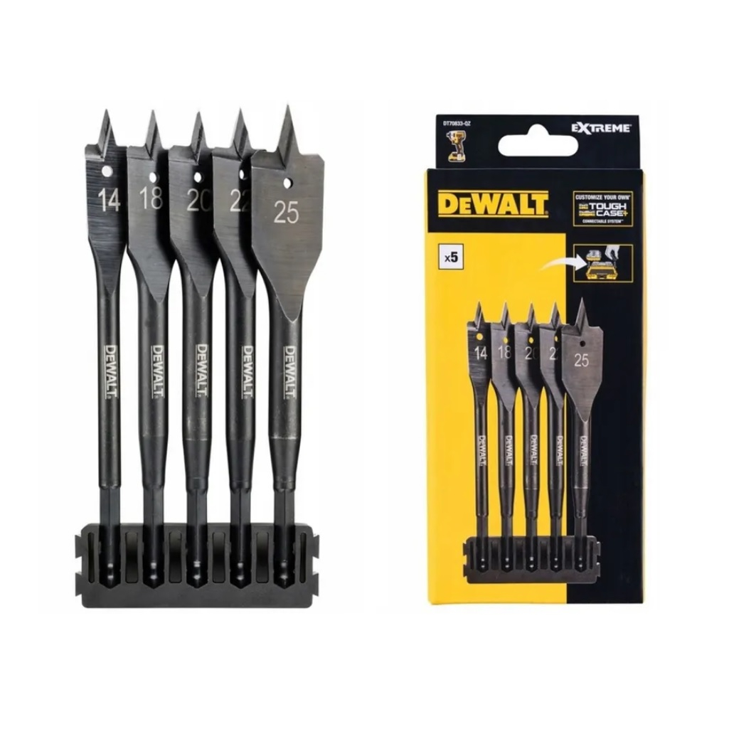 Набор перовых сверл по дереву DeWalt Exstreme DT70833-QZ, шестигранный хвостовик, в упаковке 5 штук