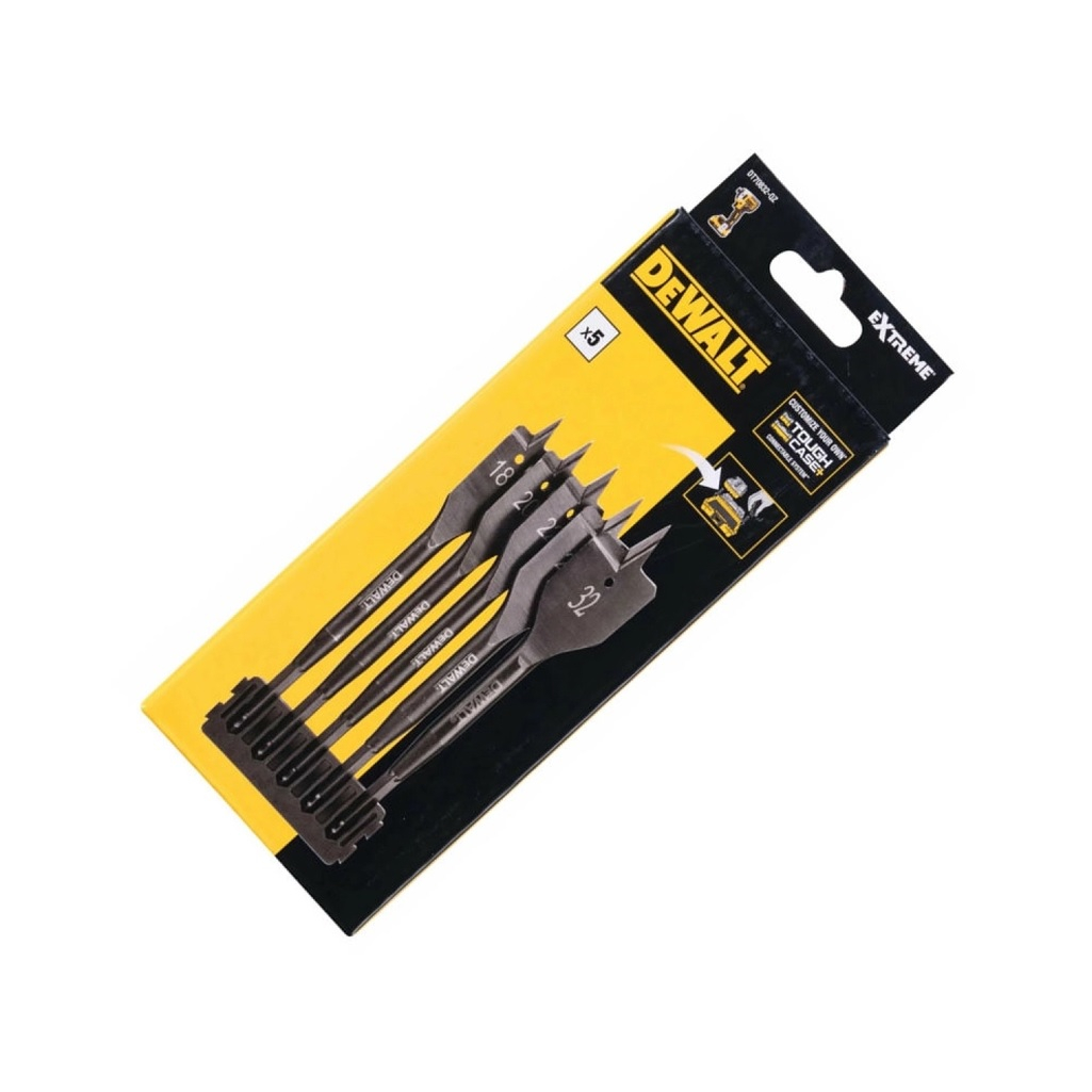 Набор перовых сверл по дереву DeWalt Exstreme DT70833-QZ, шестигранный хвостовик, в упаковке 5 штук