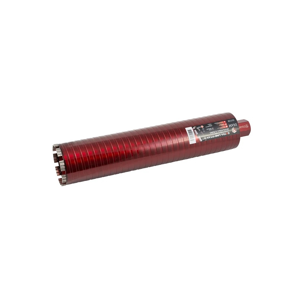 Сверло алмазное по бетону DIAM Extra Line Titan HIT 313038, 102х450х9х1 1/4UNC, сегментное, сухое сверление
