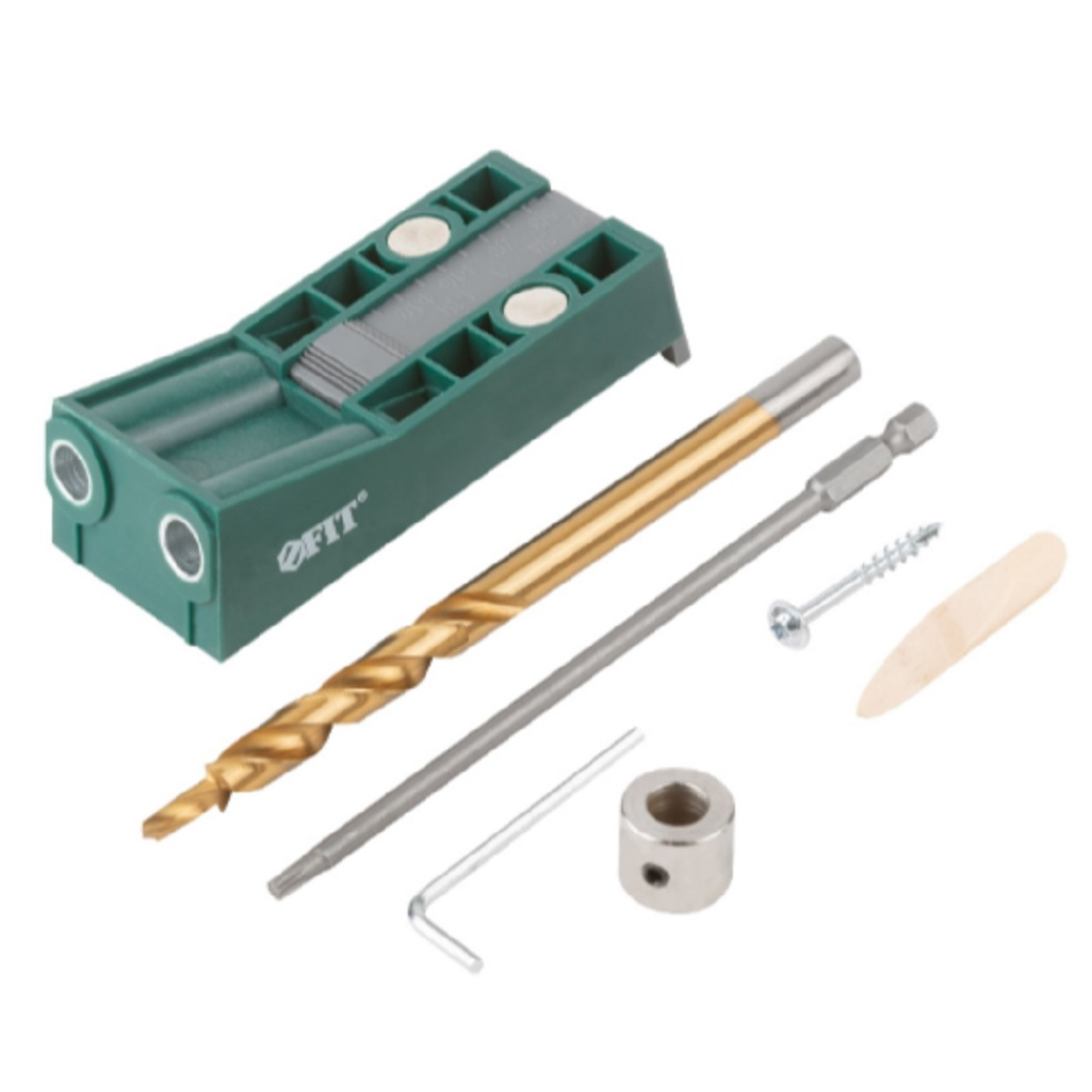 Кондуктор для глухих отверстий FIT 36417, двойной, пластиковый кейс