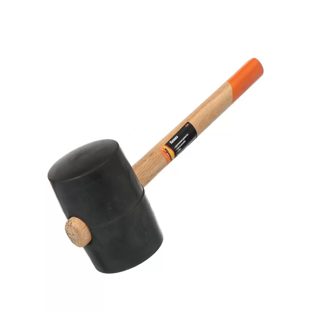 Киянка резиновая Sparta 11161, черная резина, с деревянной рукояткой, 1130 гр