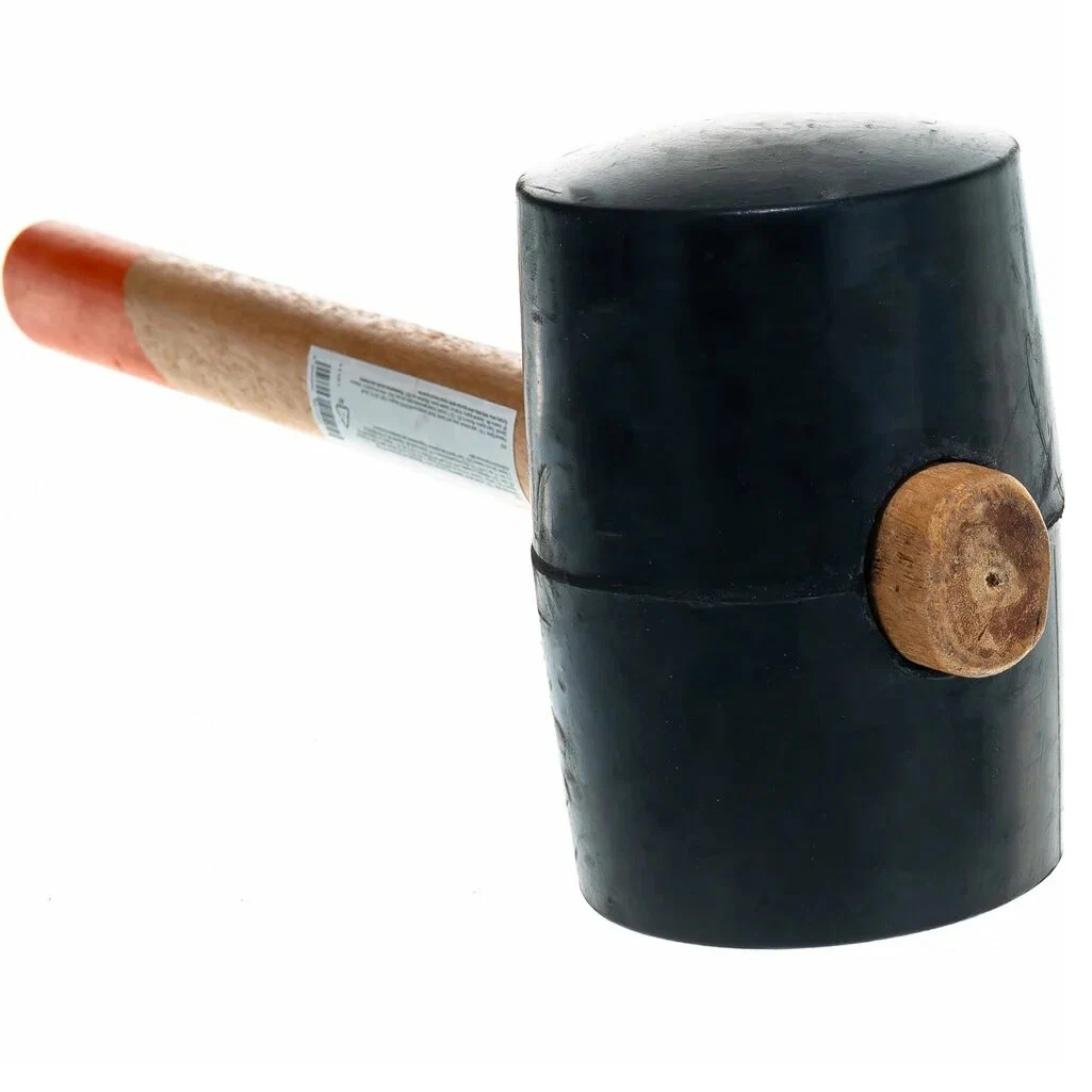 Киянка резиновая Sparta 11161, черная резина, с деревянной рукояткой, 1130 гр