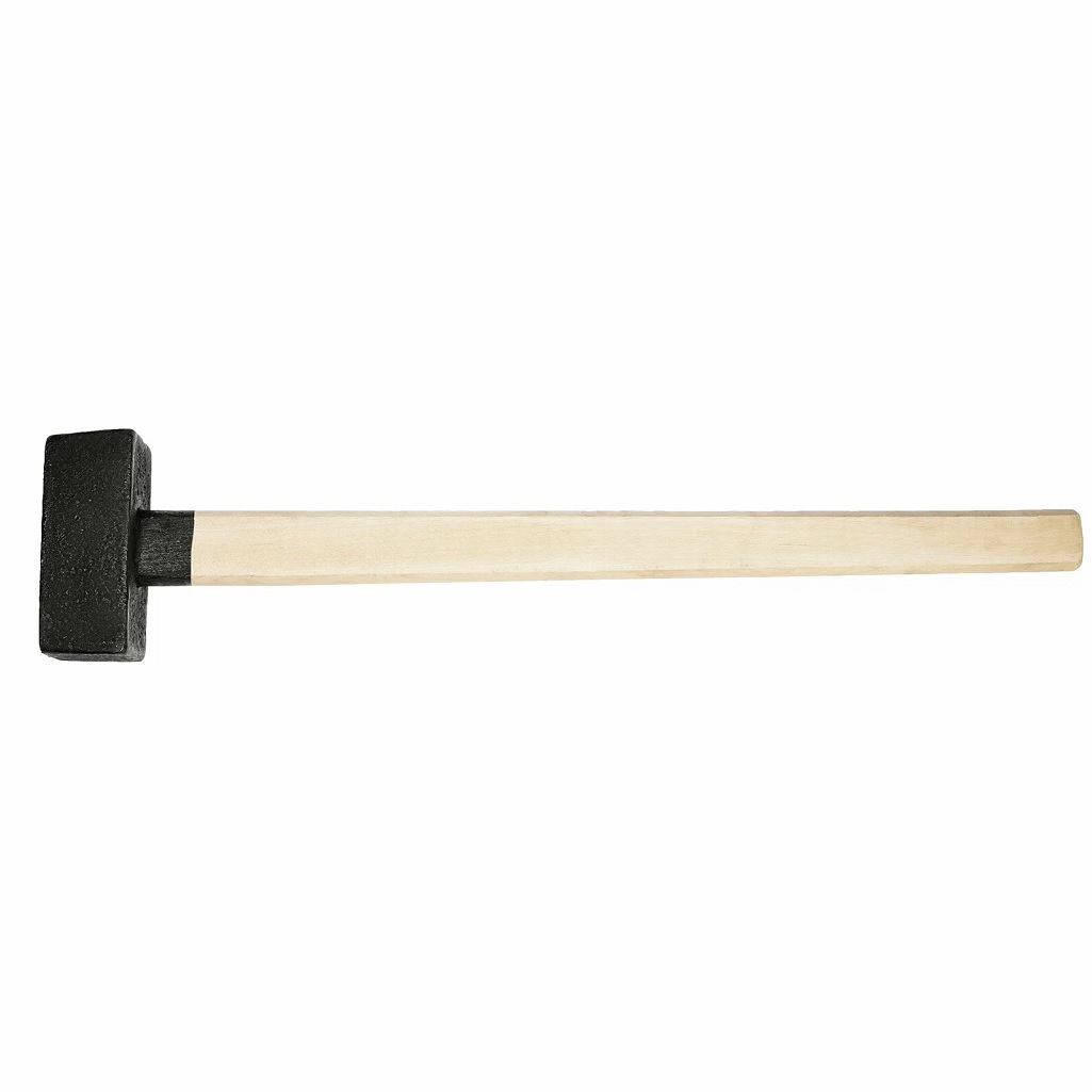 Кувалда 10888, квадратный боек, с деревянной рукояткой, 5000 г