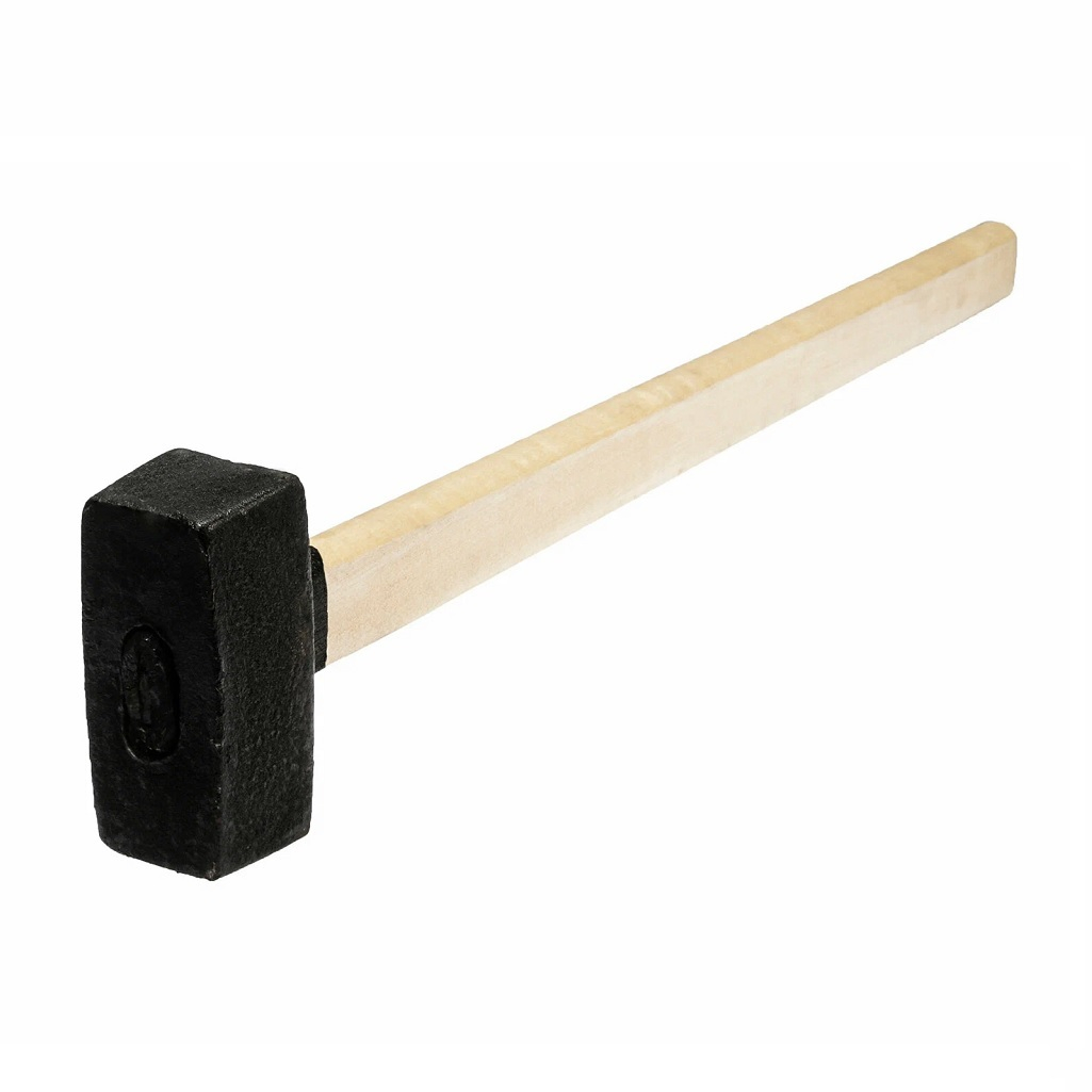 Кувалда 10888, квадратный боек, с деревянной рукояткой, 5000 г