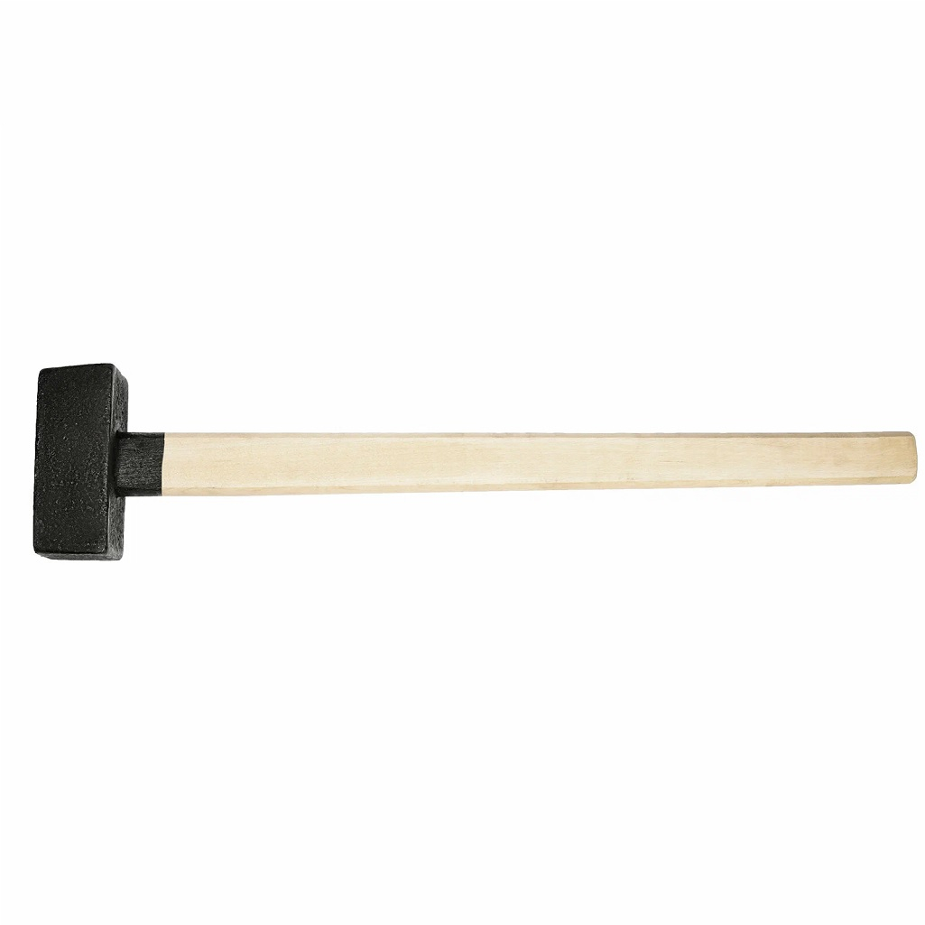 Кувалда 10889, квадратный боек, с деревянной рукояткой, 6000 г