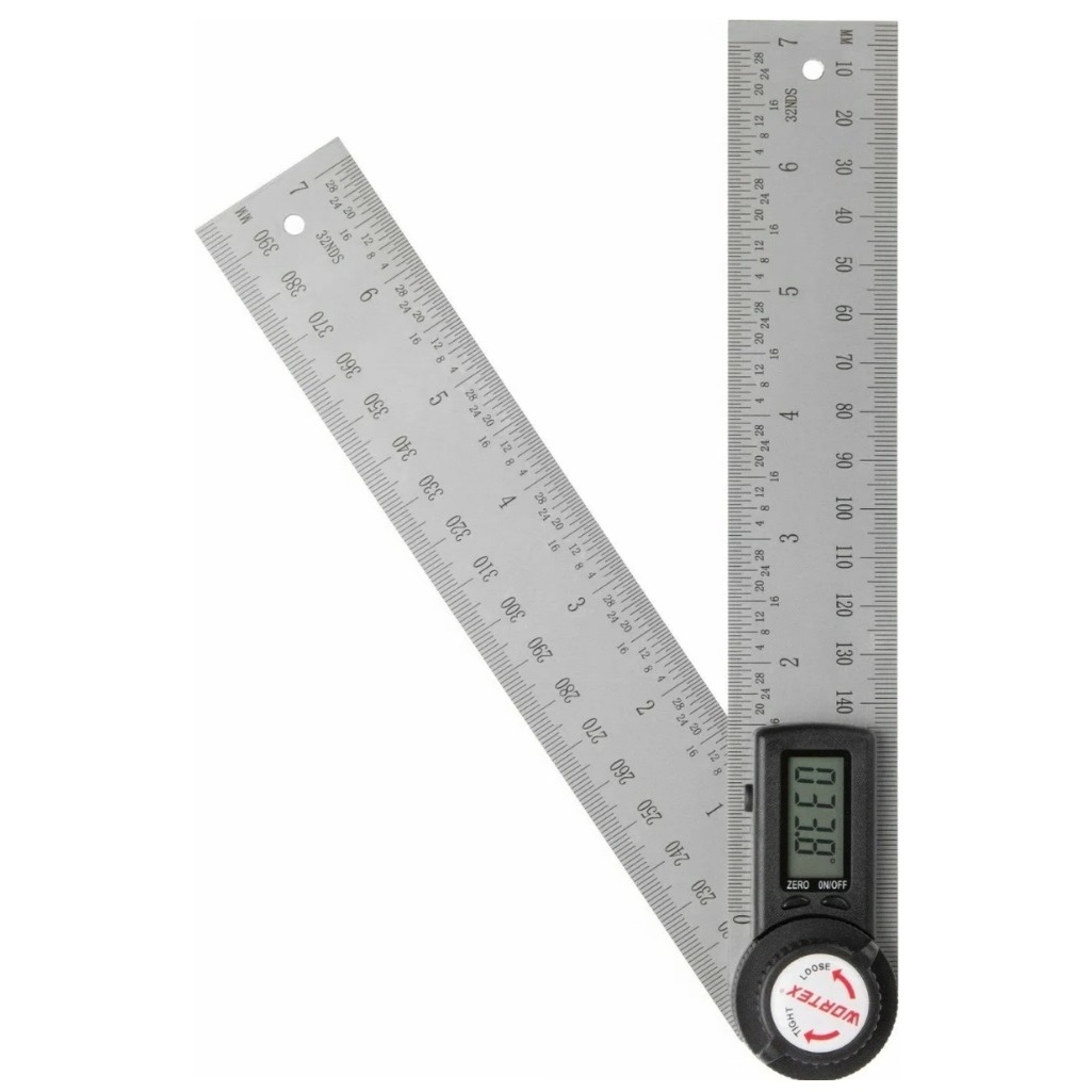 Угломер-линейка электронный Wortex DAR 2000, 0323273, точность 0.2 град, длина 200 мм