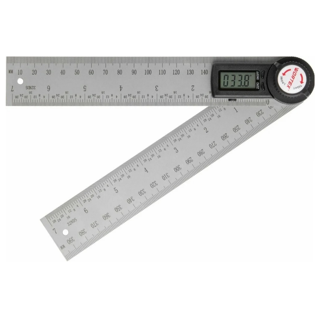 Угломер-линейка электронный Wortex DAR 2000, 0323273, точность 0.2 град, длина 200 мм