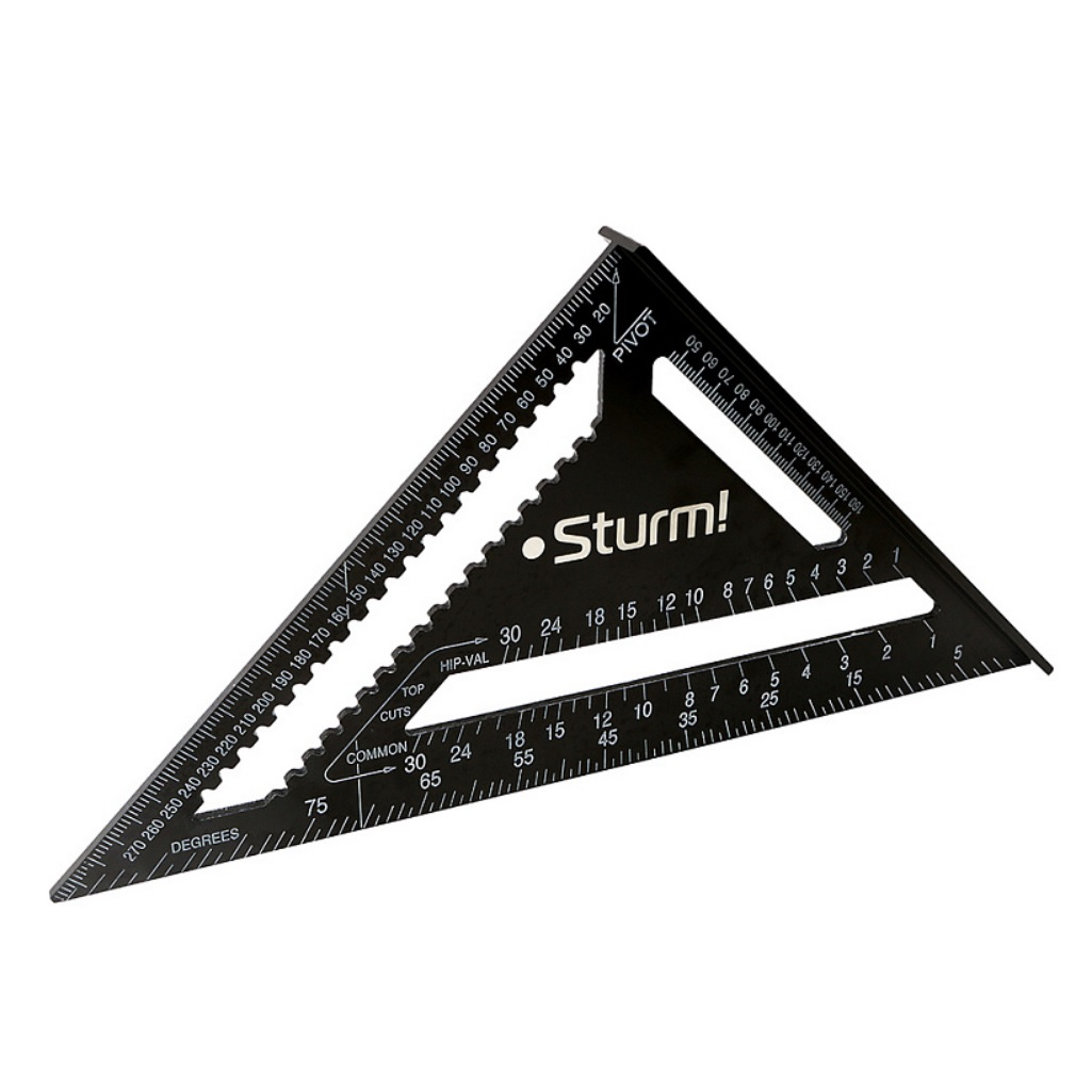 Угольник Sturm Свенсона 2020-07-300, 300 мм, алюминиевый сплав, черная оксидация, белая шкала