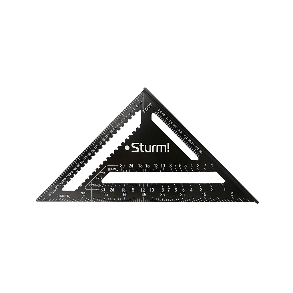 Угольник Sturm Свенсона 2020-07-300, 300 мм, алюминиевый сплав, черная оксидация, белая шкала