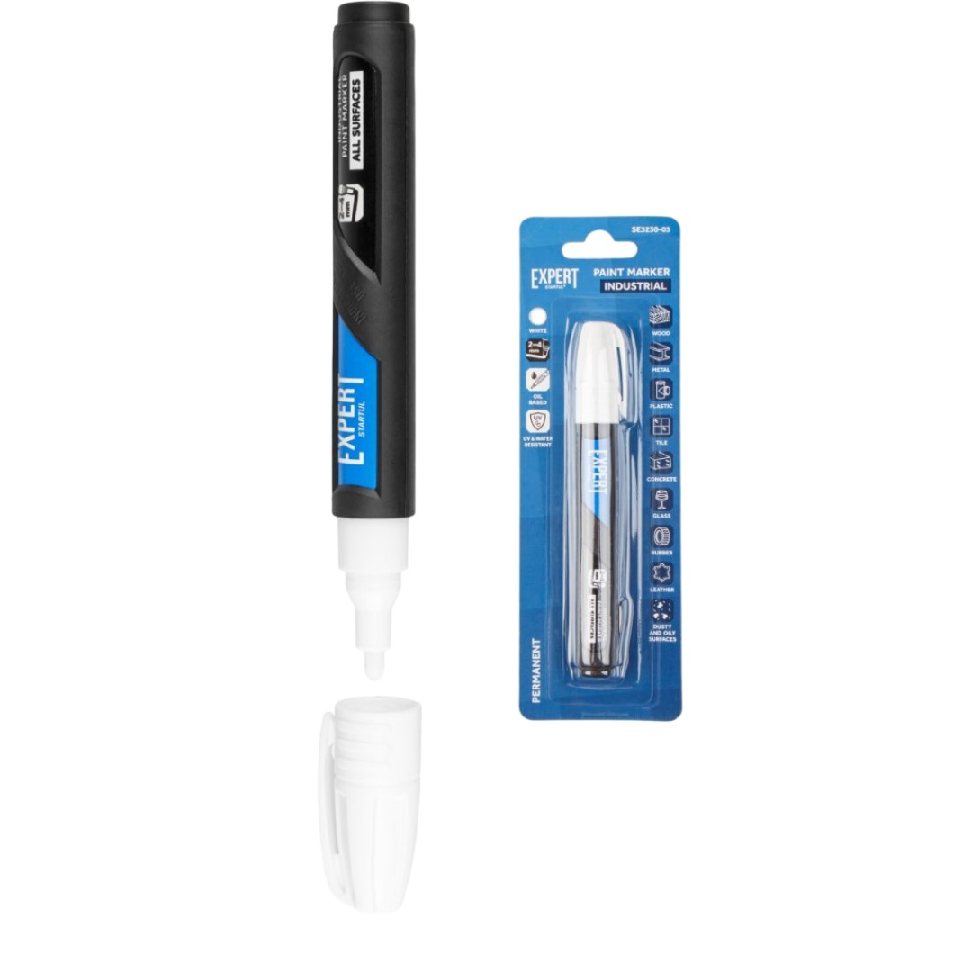 Маркер-краска перманентный Startul Expert SE3230-03, 2-4 мм, промышленный, цвет белый