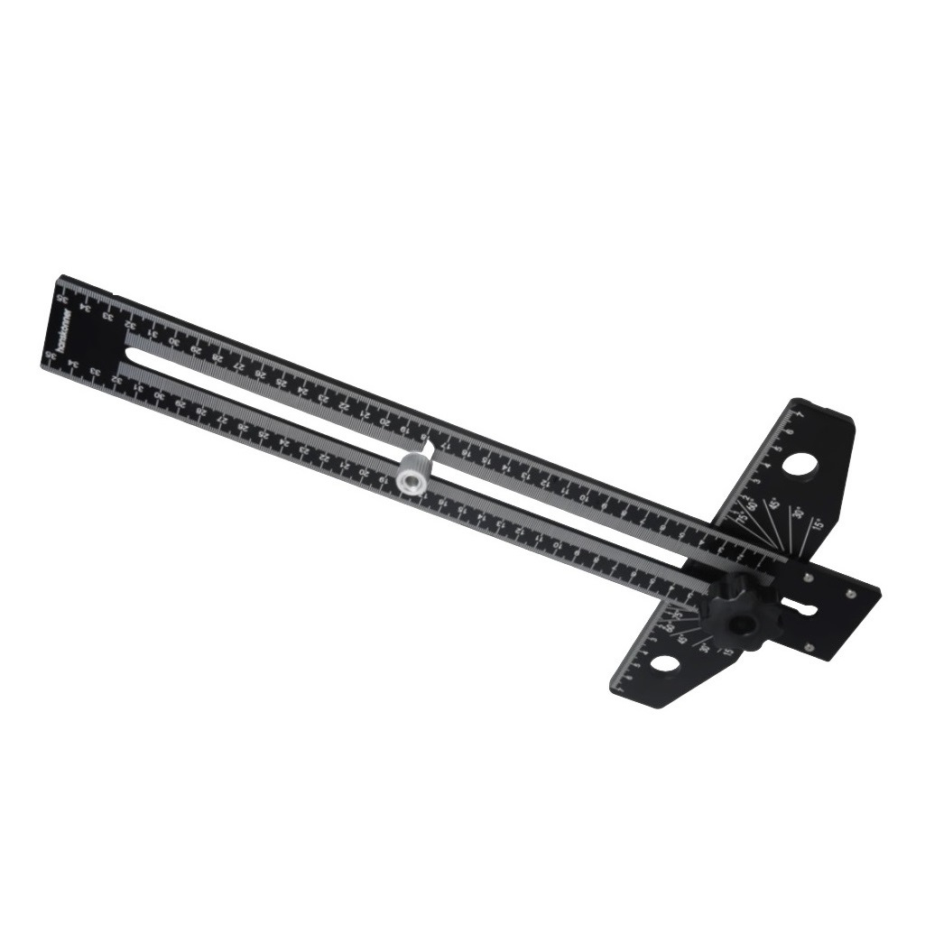 Угольник Hanskonner HK2020-13-350, 350 мм, уровень, транспортир, чертилка, литой алюминий