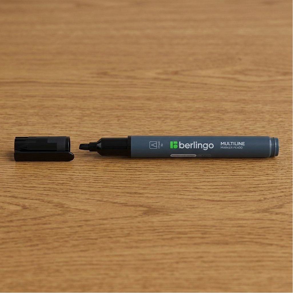 Маркер двухсторонний Berlingo Multiline Marker PE400, перманентный, черный