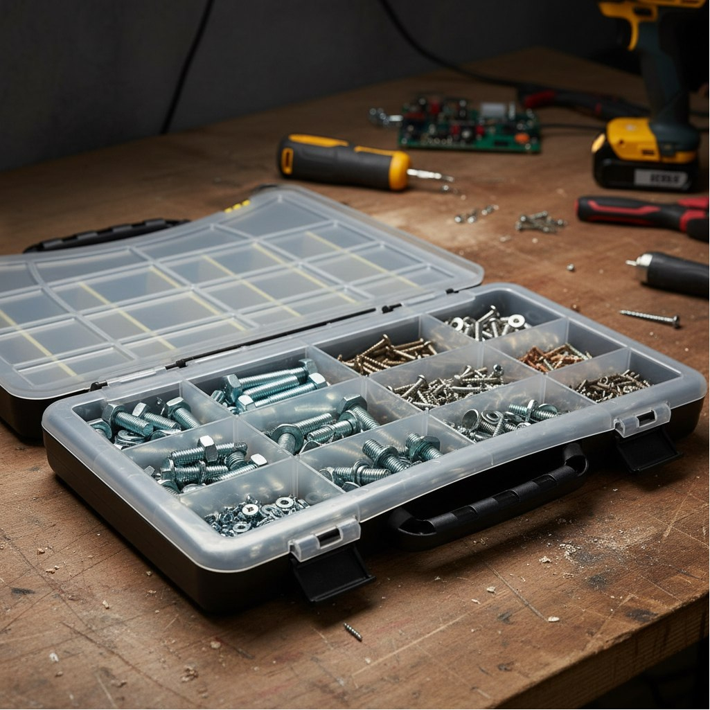 Ящик для инструмента FIT 65652, пластиковый, односторонний, для метизов