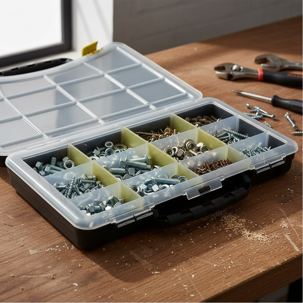 Ящик для инструмента FIT 65652, пластиковый, односторонний, для метизов