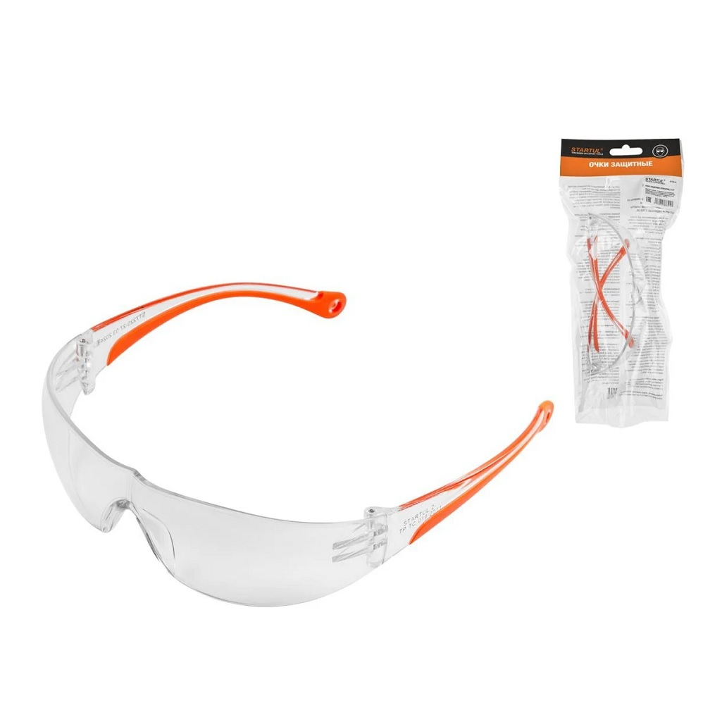 Очки защитные Startul ST7220-27, O-27,  поликарбонат, открытые, прозрачные