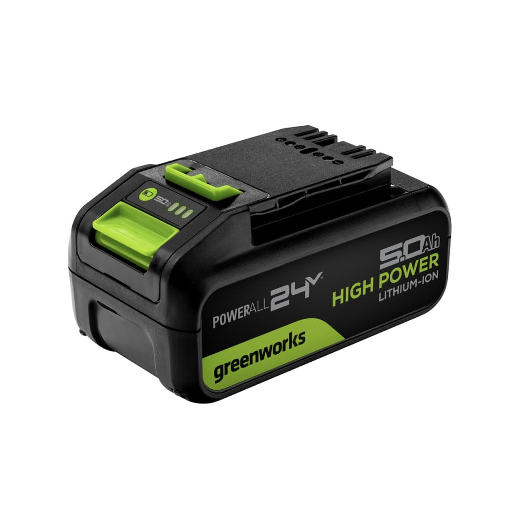 Аккумулятор Greenworks G24HP5, 2957807, 24В, 5.0 Ah, Li-Ion, индикатор уровня заряда