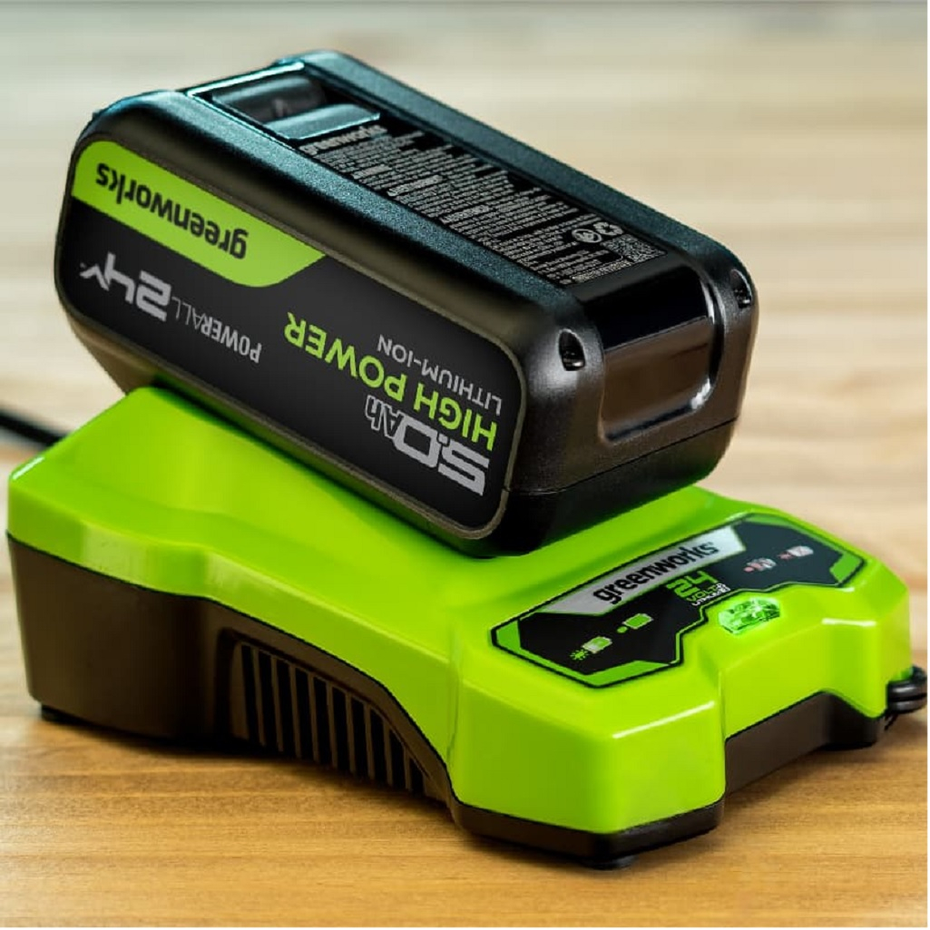 Аккумулятор Greenworks G24HP5, 2957807, 24В, 5.0 Ah, Li-Ion, индикатор уровня заряда