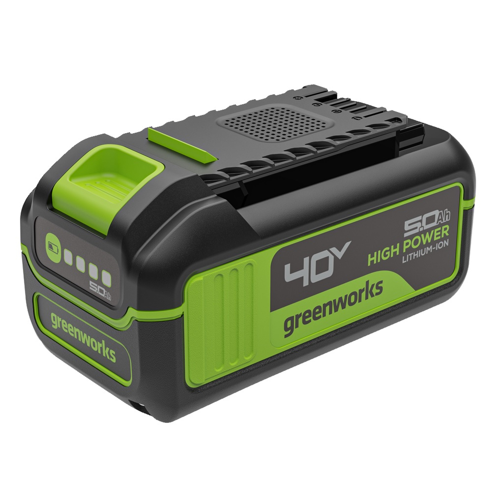 Аккумулятор Greenworks G40HP5, 2958607, 40В, 5.0 Ah, Li-Ion, индикатор уровня заряда