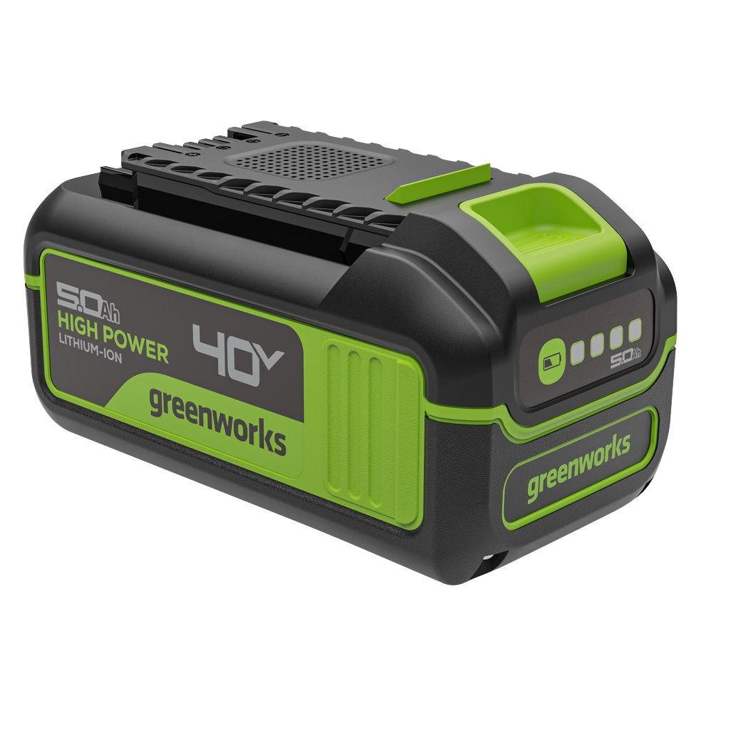 Аккумулятор Greenworks G40HP5, 2958607, 40В, 5.0 Ah, Li-Ion, индикатор уровня заряда