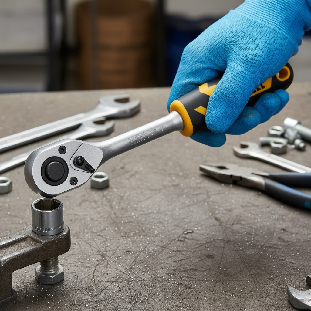 Ключ трещоточный с реверсом Denzel 14033, полупрофессиональный, 1/2