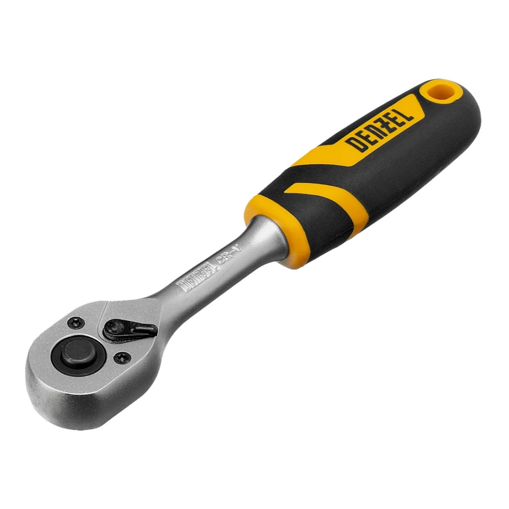 Ключ трещоточный с реверсом Denzel 14031, полупрофессиональный, 1/4