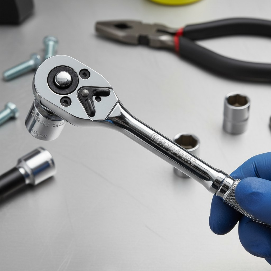 Ключ трещоточный с реверсом Сибртех 14014, цельнометаллический, 1/4