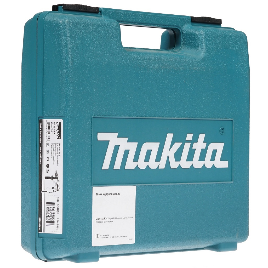 Дрель ударная Makita HP1641FK, реверс, 680 Вт, 44800 уд/мин, 2800 об/мин, регулировка скорости и частоты ударов