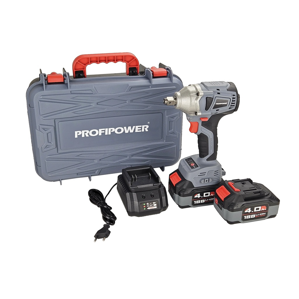 Гайковерт аккумуляторный Profipower MKDTW-18B, 18 В, 330 Нм, 2 акк. х 4.0Ah+з.у.