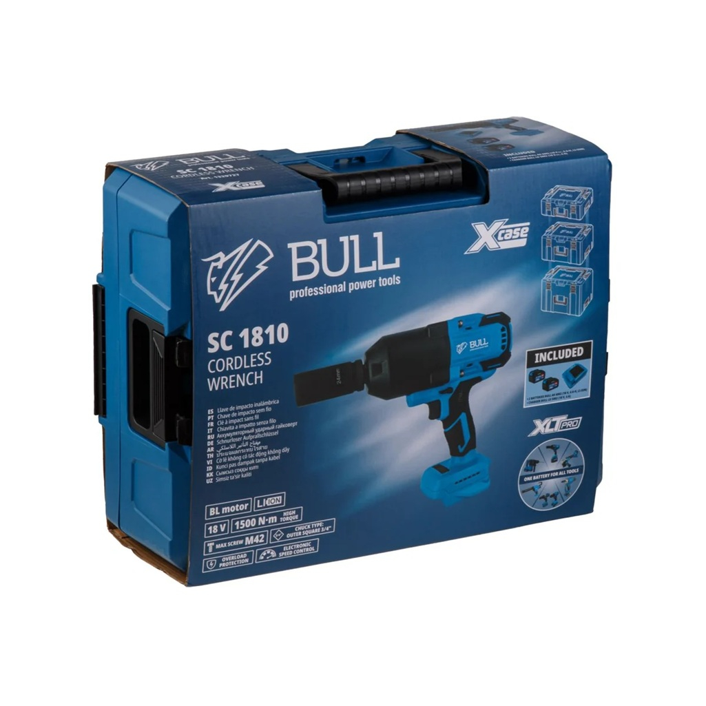 Аккумуляторный гайковерт Bull SC 1810, 18 В, 1500 Hм, 1 акк х 6,0 Ah+з.у