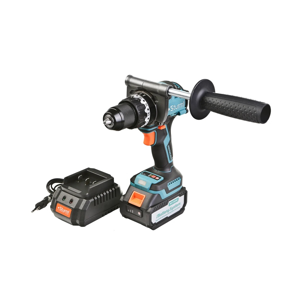 Дрель-шуруповерт аккумуляторная ударная Sturm CD1655BLI, 18 В, 130 Hм, 1 акк. х 4.0 Ah+з.у