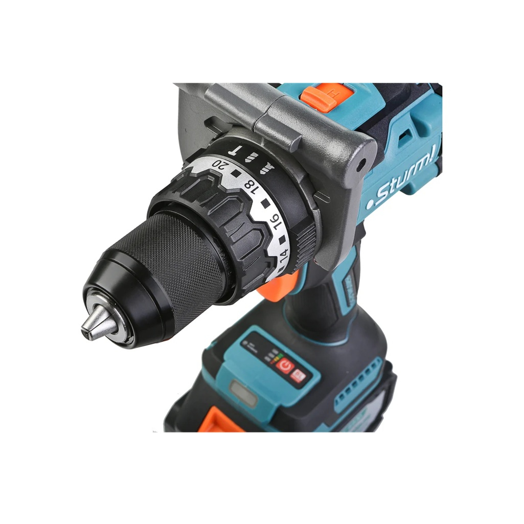 Дрель-шуруповерт аккумуляторная ударная Sturm CD1655BLI, 18 В, 130 Hм, 1 акк. х 4.0 Ah+з.у