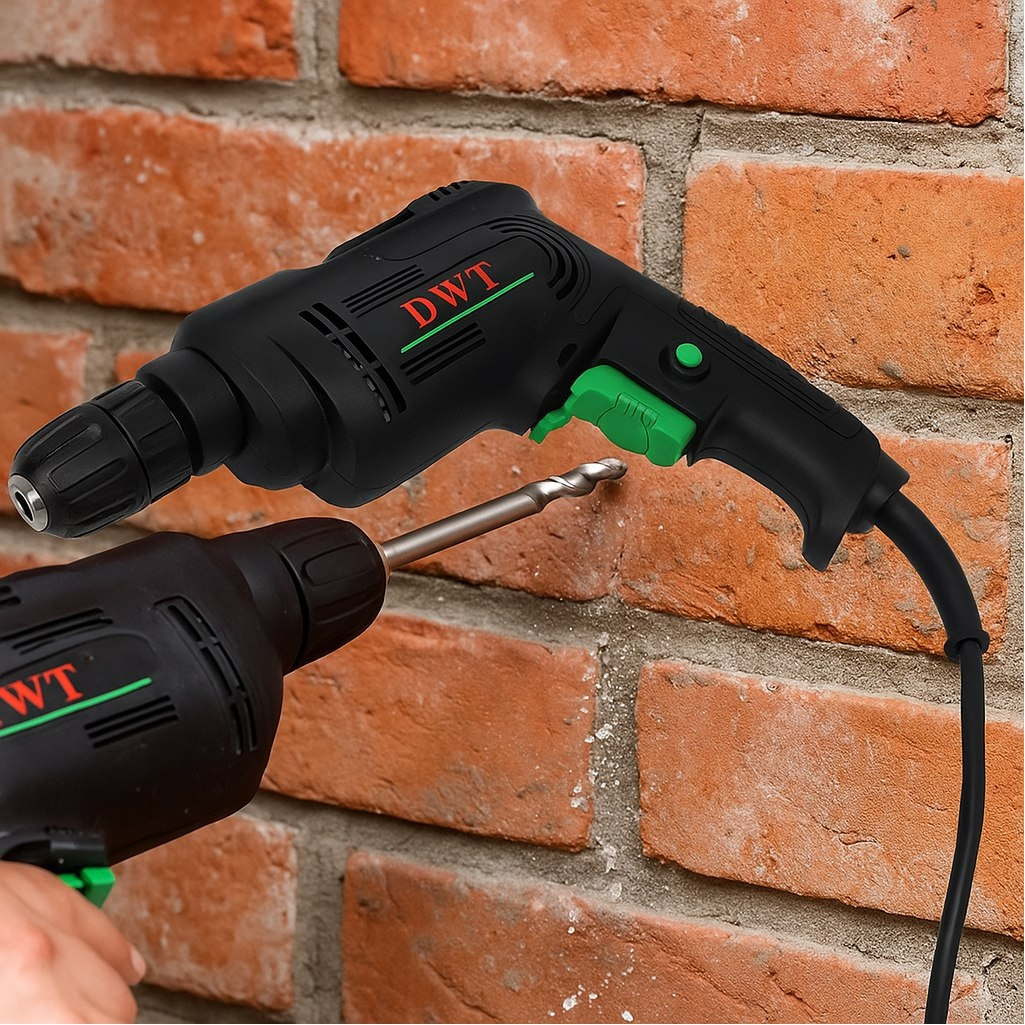 Дрель безударная DWT BMP06-10 C, сетевая, щеточный двигатель, 600 Вт