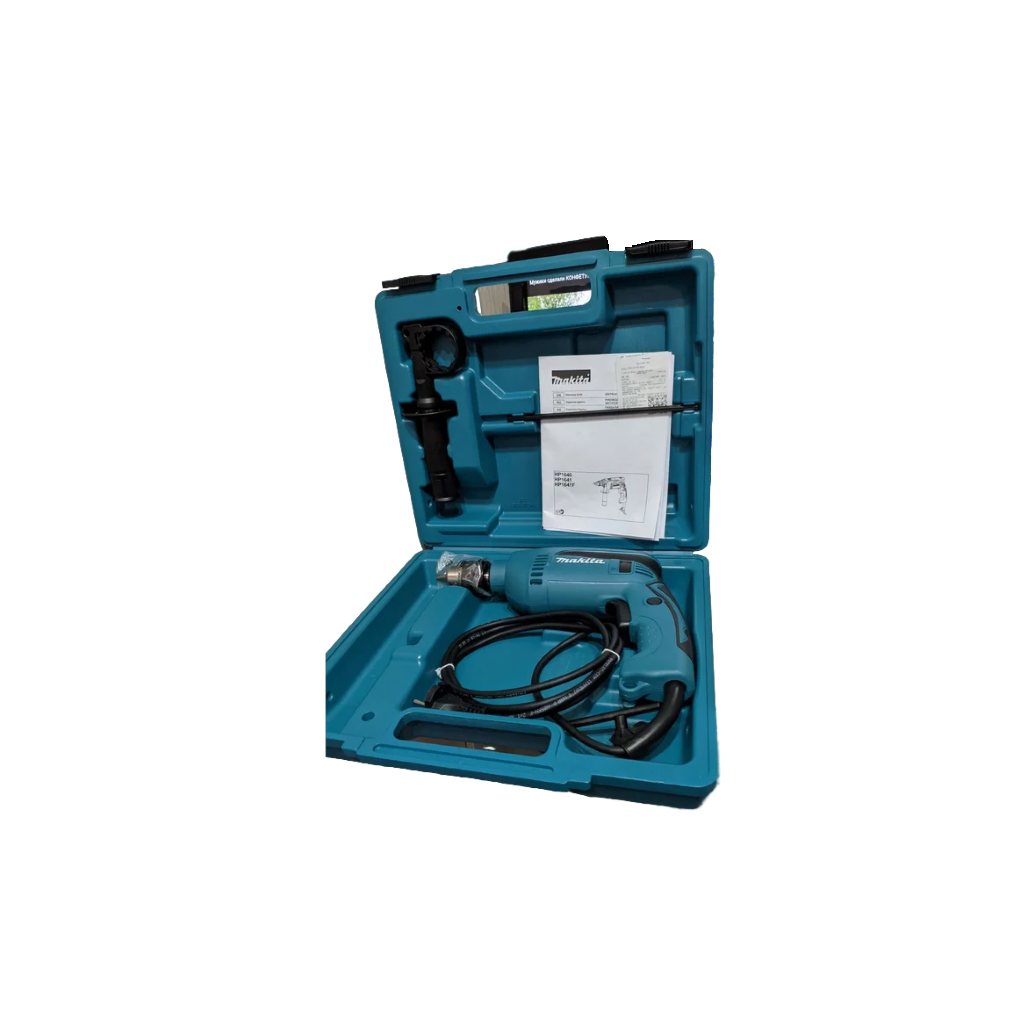 Дрель ударная Makita HP1640K, реверс, 680 Вт, 44800 уд/мин, 2800 об/мин, регулировка скорости и частоты ударов