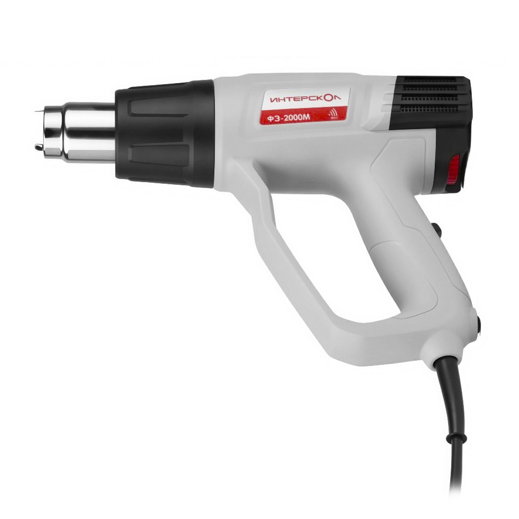 Фен строительный Интерскол ФЭ-2000М, 728.0.0.70, 500 л/мин, 1 насадка, 2000 Вт