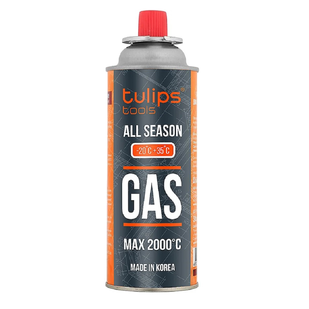 Горелка газовая tulips tools+баллон, регулируемое пламя, универсальная IG13-057