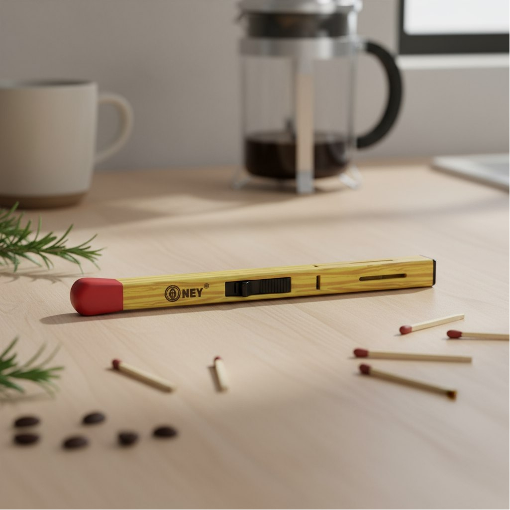 Зажигалка бытовая NEY Спичка BBQ-02, кухонная, прямая, защитный механизм