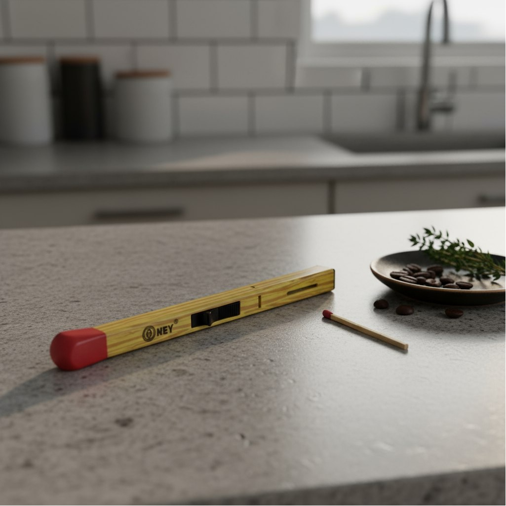 Зажигалка бытовая NEY Спичка BBQ-02, кухонная, прямая, защитный механизм