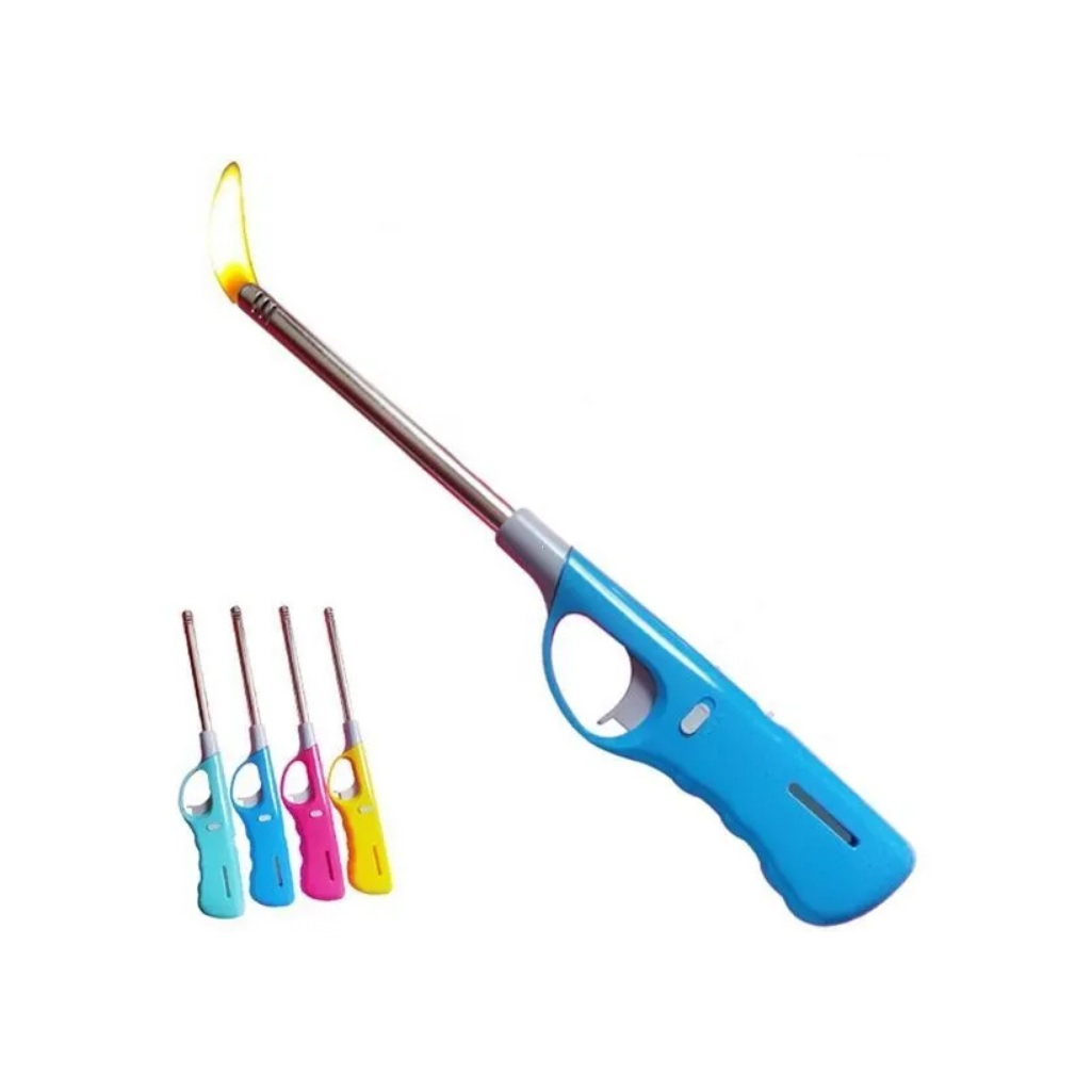 Зажигалка газовая бытовая Gas Lighter, пьезо, регулировка пламени, для газовых плит и духовок