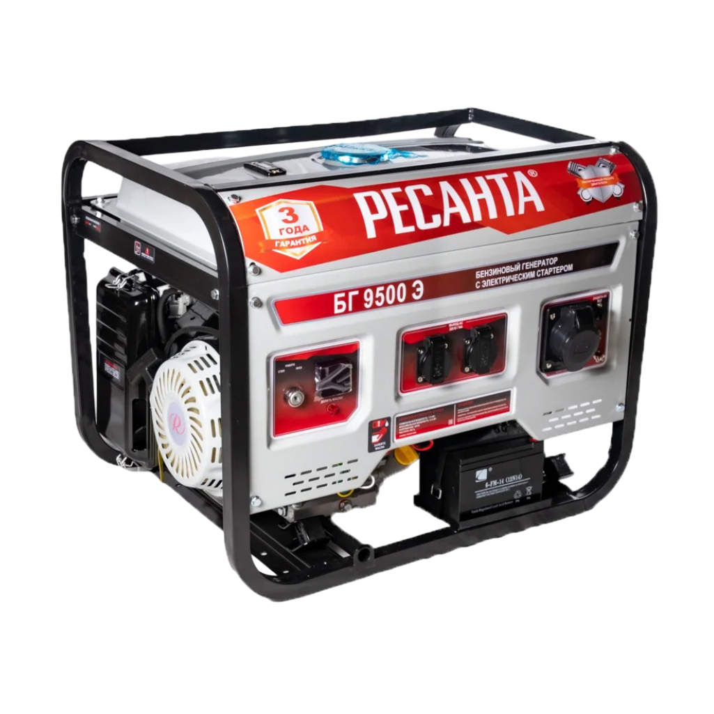 Генератор бензиновый Ресанта БГ 9500 Э, синхронный, резервный