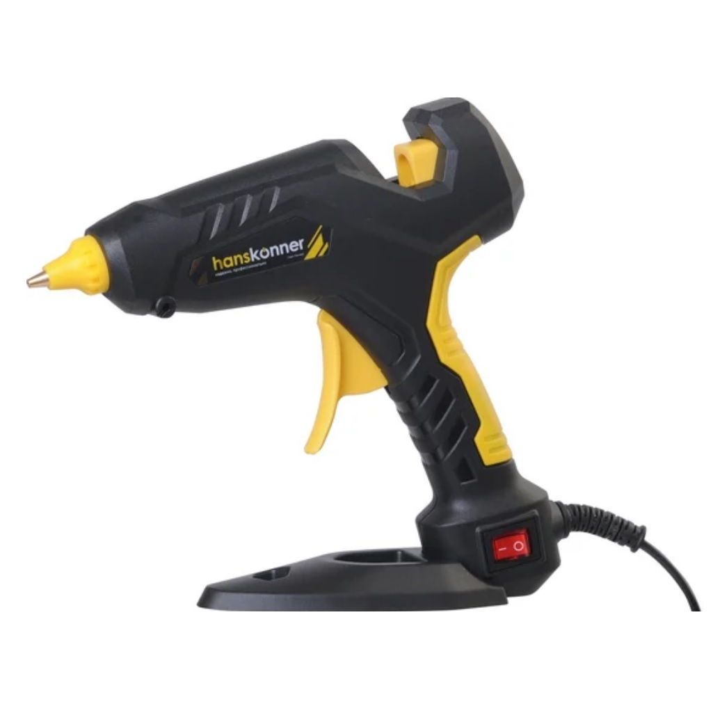 Пистолет клеевой Hanskonner HGG11100, 100 Вт, 2 сменных сопла, 4 стержня диаметром 11 мм