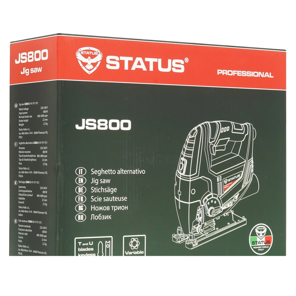Лобзик электрический STATUS JS-800, 800-3000 ход/мин, 800 Вт
