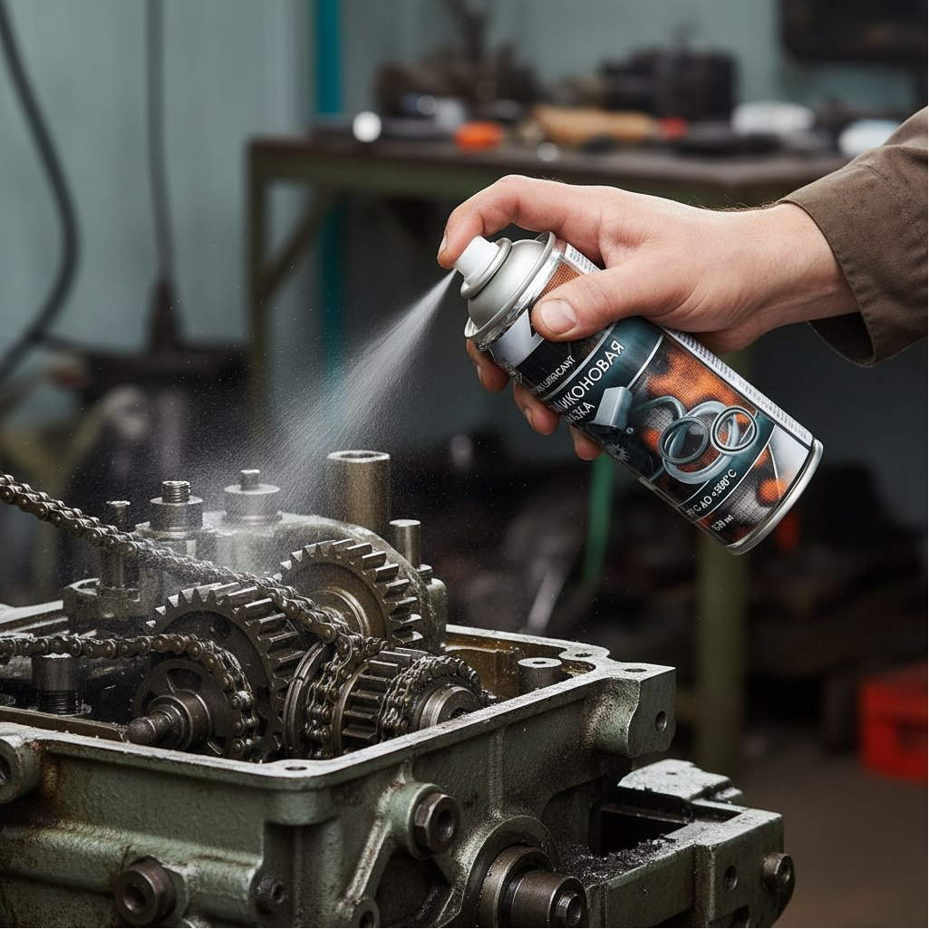 Смазка силиконовая Agat-avto SL0310, защита от коррозии, аэрозоль, 520 мл