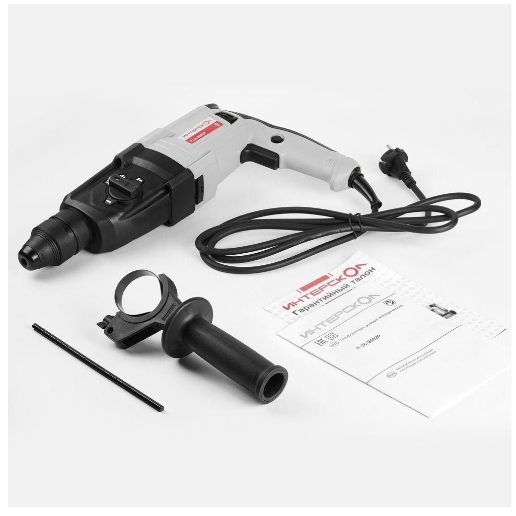 Перфоратор Интерскол П-25/750ЭР, 849.1.0.70, 2.6 Дж, 5500 уд/мин, в кейсе, 850 Вт