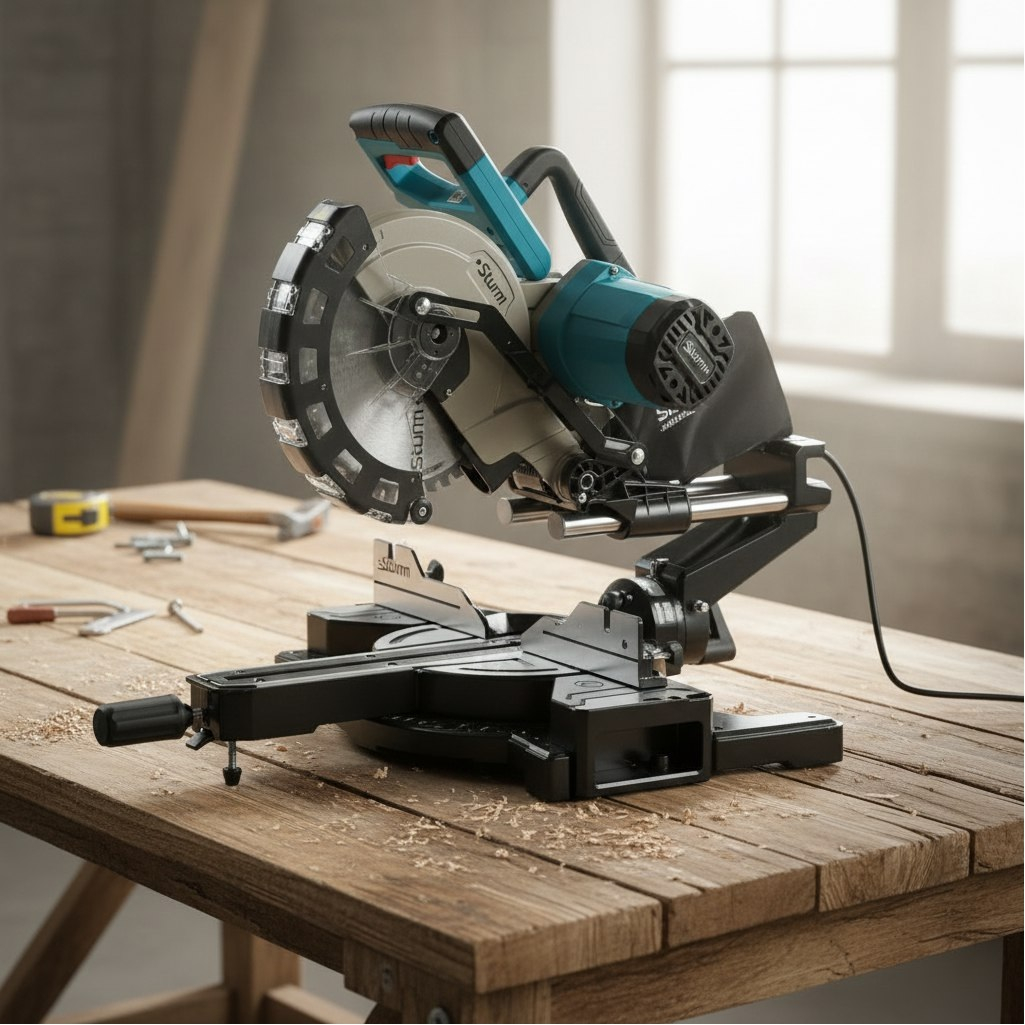 Пила торцовочная Sturm MS55255, щеточный двигатель, регулировка оборотов, 2.3 кВт