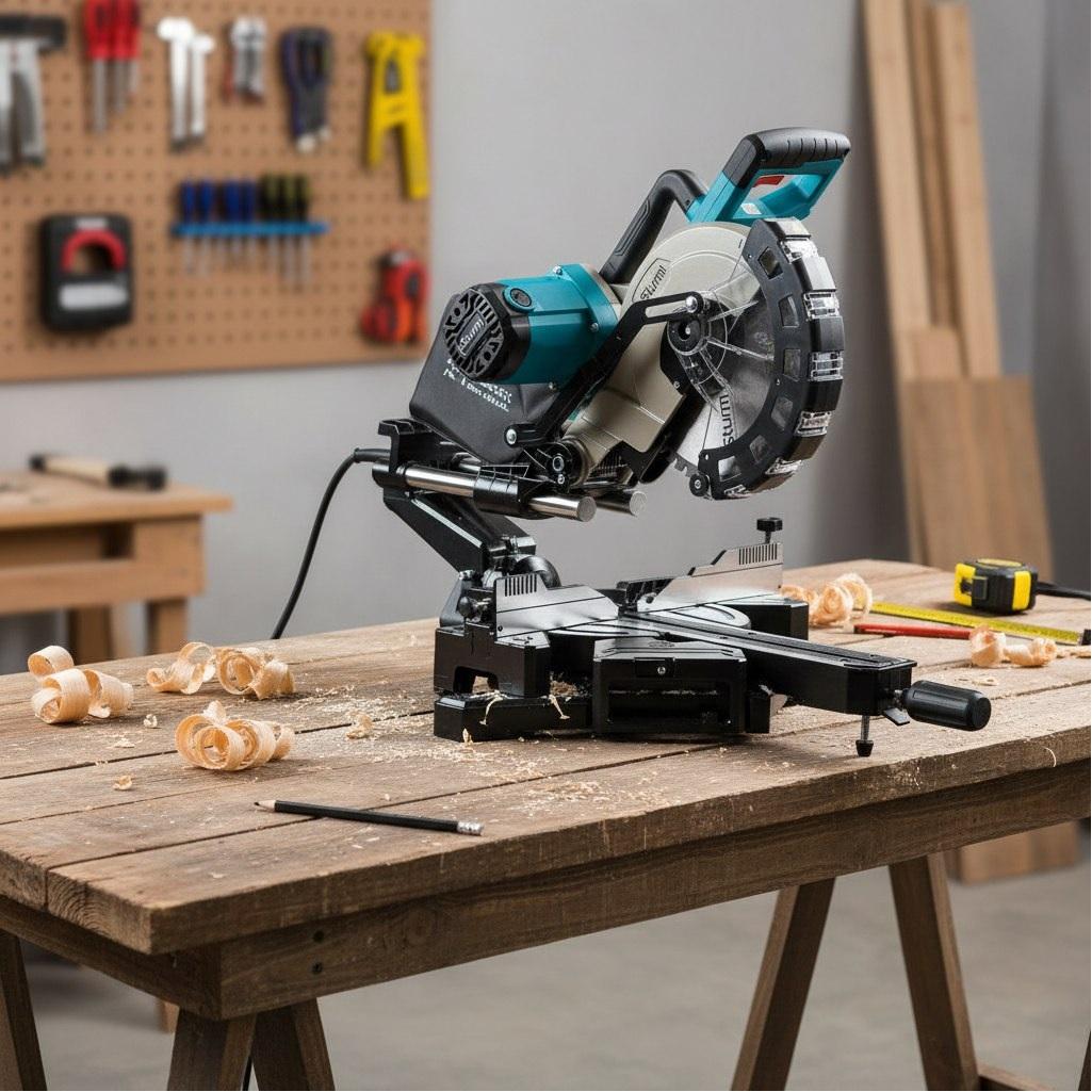 Пила торцовочная Sturm MS55255, щеточный двигатель, регулировка оборотов, 2.3 кВт