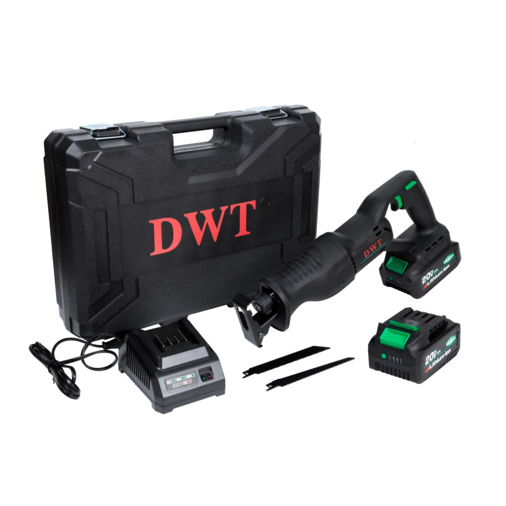 Пила сабельная аккумуляторная DWT ASAP-20-4C2 BMC, 20 В, 2 Li-Ion аккумулятора, 4 Ач, зарядное устройство